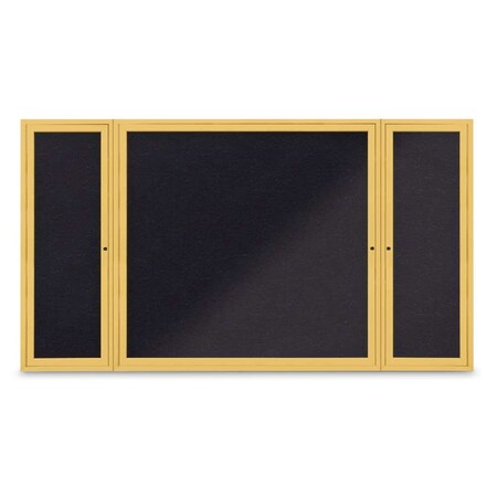 United Visual Products Indoor Enclosed Combo Board, 48"x36", Gold Frame/Black Porc & Apricot UVCB4836G-BLKPORC-APRICOT